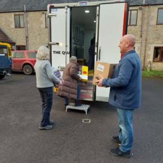 Quantock Foodbank Electric Mobile Pantry Unloading