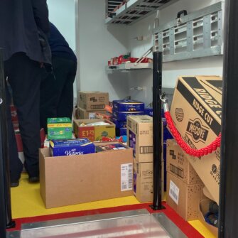 Quantock Foodbank Electric Mobile Pantry Loaded Internally